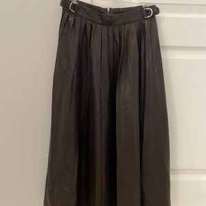 NWT Zara pleated leather skirt